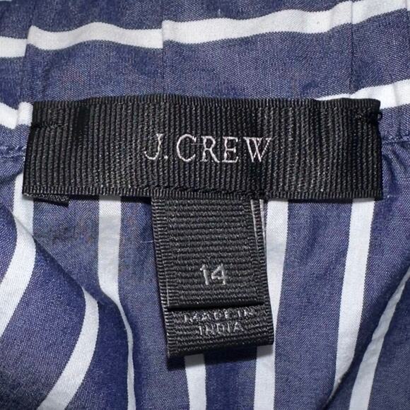 JCrew Blue White Striped Off The Shoulder Cotton Long Sleeve Top Size 14 - Picture 4 of 16